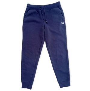 Fila Unisex Cotton Blend Fleece Drawstring Jogger Sweatpants Navy Blue Sz Medium